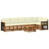 vidaXL Conjunto de Sof&aacute; Sectional com almofada 6 pcs Natural e Creme