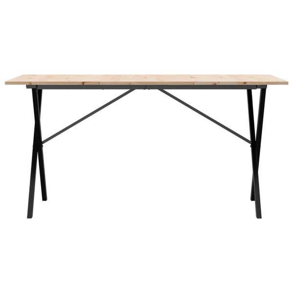 vidaXL Mesa de jantar estrutura em X 160x80x75cm pinho e a&ccedil;o