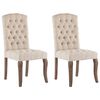 vidaXL Cadeiras de jantar 2 pcs tecido aspeto linho bege