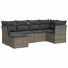 vidaXL 6 pcs conjunto sof&aacute;s de jardim com almofad&otilde;es vime cinzento