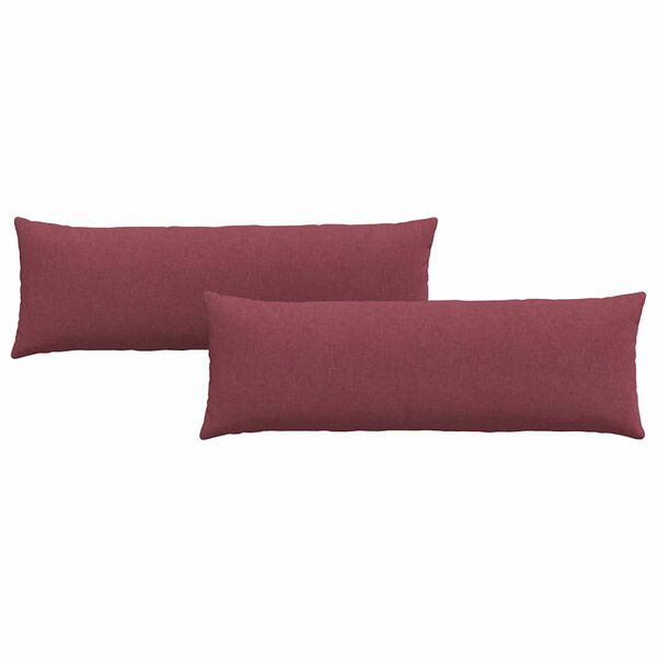 vidaXL Travesseiros de Sof&aacute; 2 pcs Vinho Vermelho 120 x 40 cm tecido