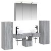 vidaXL Conjunto de M&oacute;veis para Banheiro 6 unid. Sonoma cinzento