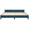 vidaXL Estrutura de cama c/ cabeceira 180x200 cm veludo azul-escuro