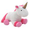 vidaXL Unic&oacute;rnio de peluche cor-de-rosa e branco