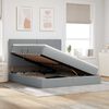 vidaXL Cama com arruma&ccedil;&atilde;o e colch&atilde;o Cinzento-claro 160 x 200 cm