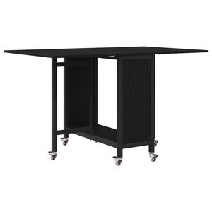 vidaXL Mesa de jantar dobr&aacute;vel com rod&iacute;zios 130 x 80 x 76,5 cm