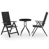 vidaXL 3 pcs conjunto de bistr&ocirc; preto e antracite