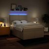 vidaXL Cama com molas/colch&atilde;o 140x200 cm tecido cor creme