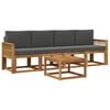 vidaXL Conjunto de Sof&aacute;s para Exterior 5 pcs Natural e Antracite