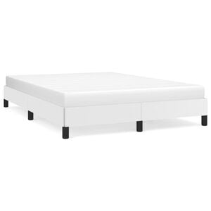 vidaXL Estrutura de cama 140x190 cm couro artificial branco