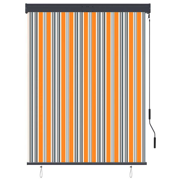 vidaXL Estore de rolo para exterior 120x250 cm amarelo e azul