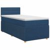 vidaXL Cama box spring com colch&atilde;o Azul 100 x 200 cm Tecido