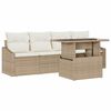 vidaXL Conjunto de Sof&aacute; de Jardim 5 unid. Bege vime PE