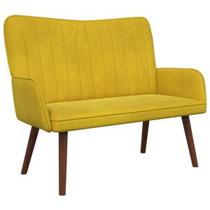 vidaXL Sof&aacute; para 2 Pessoas Amarelo 115 x 61 x 87 cm Veludo