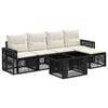 vidaXL Conjunto de Sof&aacute; de Jardim 6 unid. Preto e Branco Creme vime PE