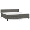 vidaXL Cama com molas/colch&atilde;o 200x200 cm veludo cinzento-escuro