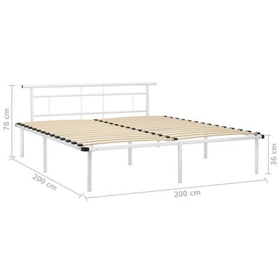 vidaXL Estrutura de cama metal 200x200 cm branco