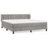 vidaXL Cama com molas/colch&atilde;o 160x200 cm veludo cinzento-claro