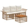 vidaXL Conjunto de Sof&aacute;s para Exterior 4 unid. Natural e Branco Creme