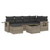 vidaXL 7 pcs conj. sof&aacute;s jardim com almofad&otilde;es vime PE cinzento-claro