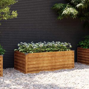 vidaXL Canteiro elevado de jardim 100x50x36 cm A&ccedil;o Corten