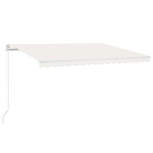 vidaXL Toldo retr&aacute;til manual 450x350 cm cor creme