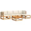vidaXL Conjunto de sof&aacute;s de jardim vidaXL de 6 pe&ccedil;as com almofadas de madeira de ac&aacute;cia e vime