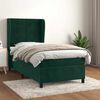 vidaXL Cama com molas/colch&atilde;o 80x200 cm veludo verde-escuro