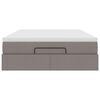 vidaXL Estrutura de cama otomana com colch&atilde;o tecido cinzento 140x190cm