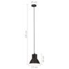 vidaXL Candeeiro suspenso redondo 25 W 17 cm E27 preto