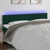 vidaXL Cabeceira de cama c/luzes LED veludo 200x5x78/88cm verde-escuro