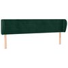 vidaXL Cabeceira de cama c/ abas veludo 183x23x78/88cm verde-escuro