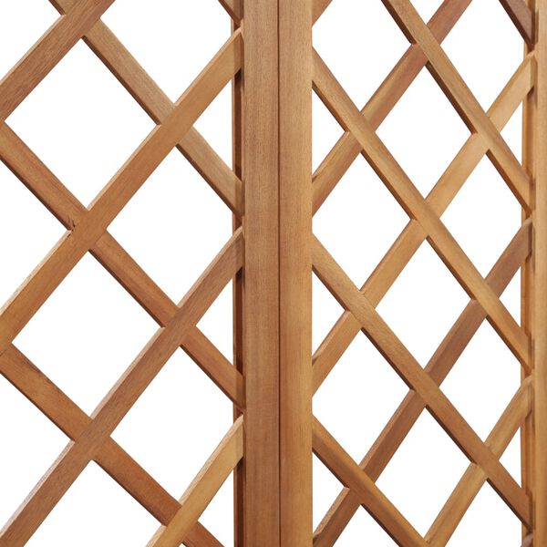 vidaXL Vaso de jardim com banco e treliça madeira de acácia maciça