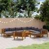 vidaXL 12 pcs conjunto lounge de jardim com almofadões acácia maciça