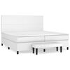vidaXL Cama com molas/colch&atilde;o 200x200 cm couro artificial branco