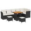 vidaXL Conjunto de Sof&aacute; de Jardim 9 unid. Preto vime PE