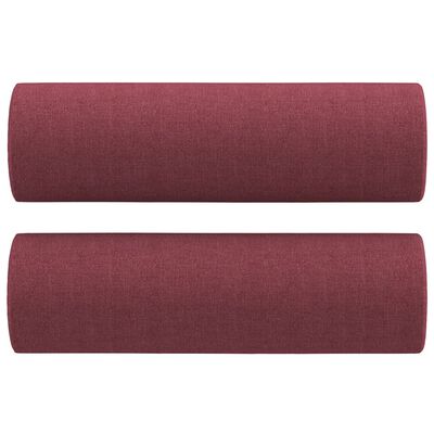 vidaXL Sofá 2 lug. + almofadas decorativas 140cm tecido vermelho tinto