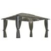 vidaXL Gazebo c/ cortinas e cord&otilde;es luzes LED 4x3 m alum&iacute;nio cinza-ac.
