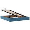 vidaXL Cama com arruma&ccedil;&atilde;o e LED Azul Escuro 180 x 200 cm Veludo