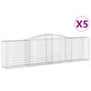 vidaXL Cestos gabi&atilde;o arqueados 5pcs 400x50x100/120cm ferro galvanizado