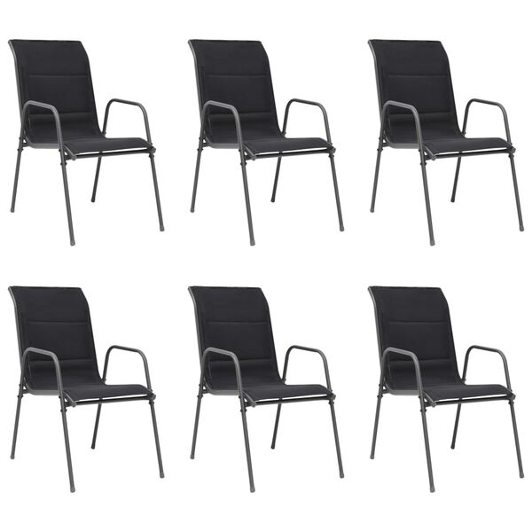 vidaXL 7 pcs conjunto de jantar para exterior a&ccedil;o preto