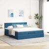vidaXL Estrutura de cama otomana com colch&atilde;o 180x200 cm azul escuro