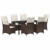 vidaXL Conjunto de Jantar para Jardim 7 unid. Castanho vime PE