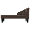 vidaXL Chaise longue com rolo tecido castanho-escuro