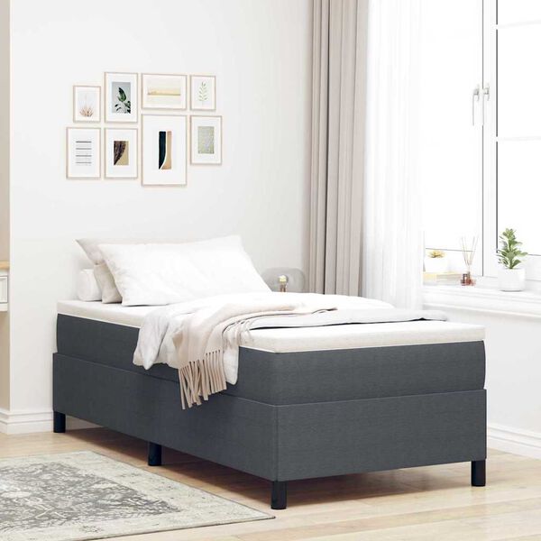 vidaXL Cama Box Cinza Escuro 90 x 190 cm Veludo