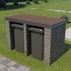 vidaXL Muro gabi&atilde;o p/ caixote do lixo a&ccedil;o galvanizado 190x100x130 cm