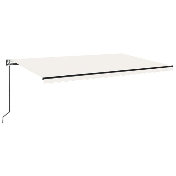 vidaXL Toldo retr&aacute;til autom&aacute;tico 500x300 cm cor creme