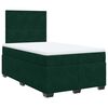 vidaXL Cama boxspring com colch&atilde;o 120x200 cm veludo verde-escuro