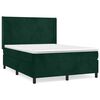 vidaXL Cama com molas/colch&atilde;o 140x200 cm veludo verde-escuro