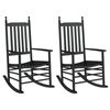 vidaXL Cadeiras baloi&ccedil;o c/ assentos curvos 2 pcs &aacute;lamo maci&ccedil;o preto